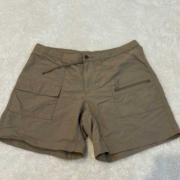 North Face Womens Khaki Stow Away Shorts Size L Hiking, Adventure Indie Core - Picture 1 of 7
